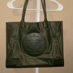 Tory Burch Dark Green Tote Bag